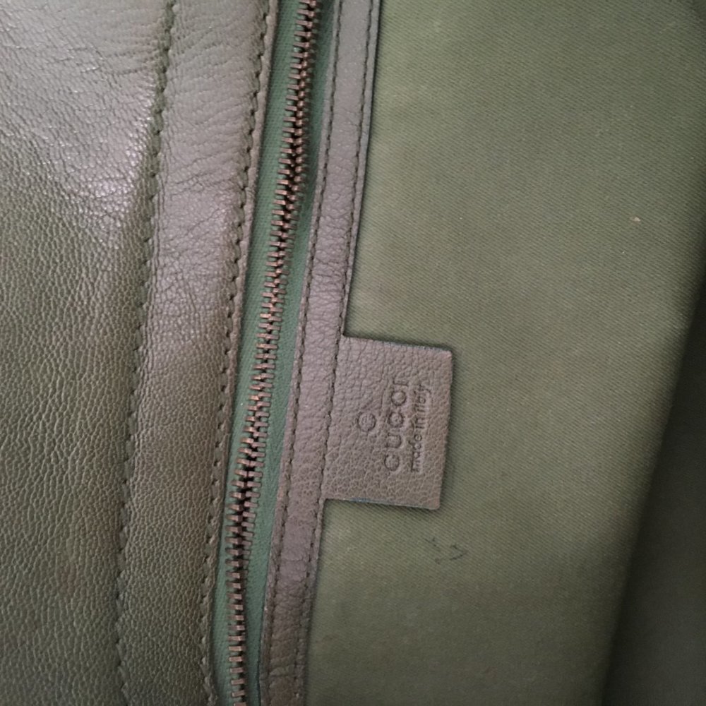 Gucci Green Studded Blondie Satchel Green GG Logo - Picture 7 of 10